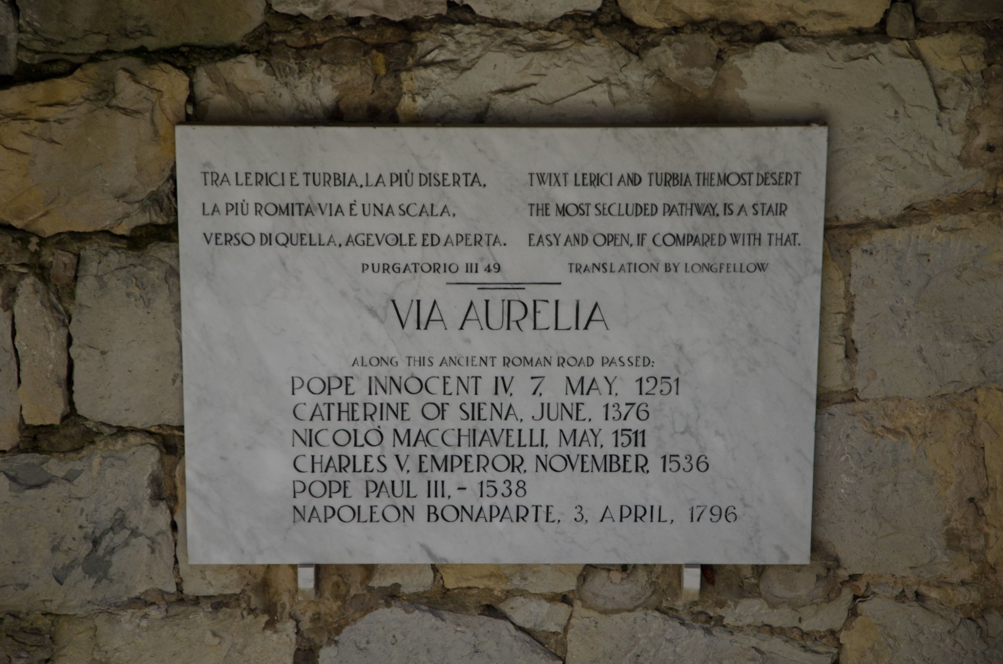 Via Aurelia Tafel
